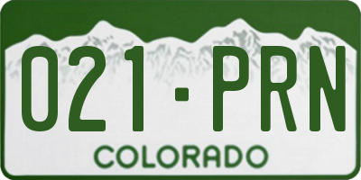 CO license plate 021PRN