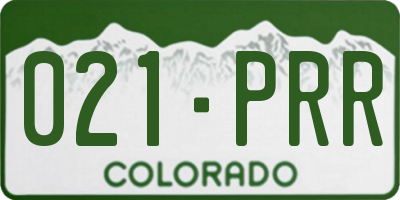 CO license plate 021PRR