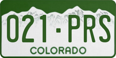 CO license plate 021PRS