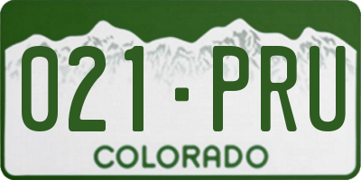 CO license plate 021PRU