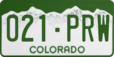 CO license plate 021PRW