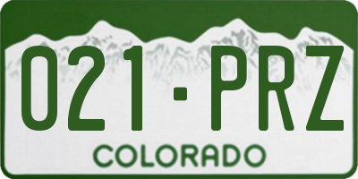 CO license plate 021PRZ