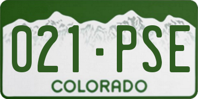 CO license plate 021PSE
