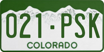 CO license plate 021PSK