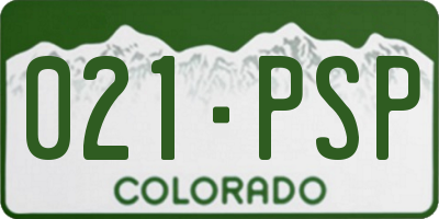 CO license plate 021PSP