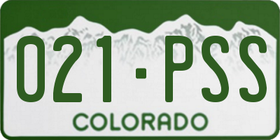 CO license plate 021PSS