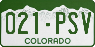 CO license plate 021PSV
