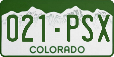 CO license plate 021PSX
