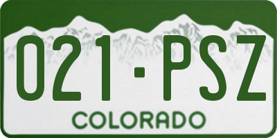 CO license plate 021PSZ