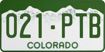 CO license plate 021PTB