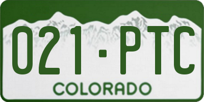 CO license plate 021PTC