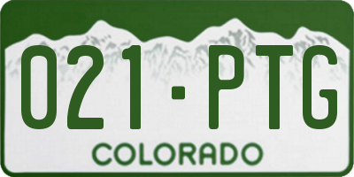CO license plate 021PTG
