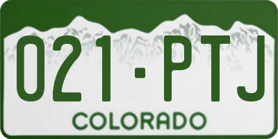 CO license plate 021PTJ