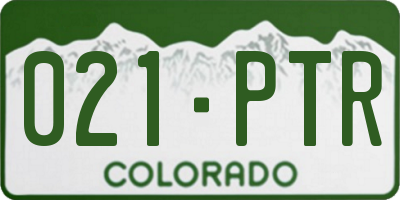 CO license plate 021PTR