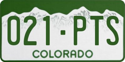 CO license plate 021PTS