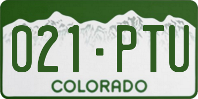 CO license plate 021PTU