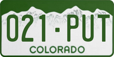 CO license plate 021PUT