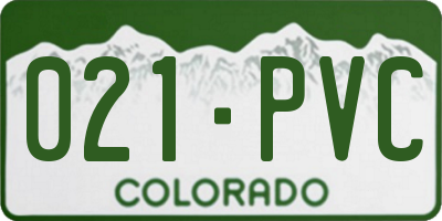CO license plate 021PVC