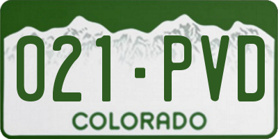 CO license plate 021PVD