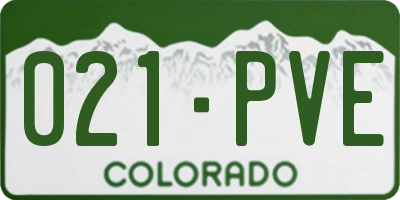 CO license plate 021PVE