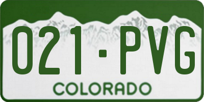 CO license plate 021PVG