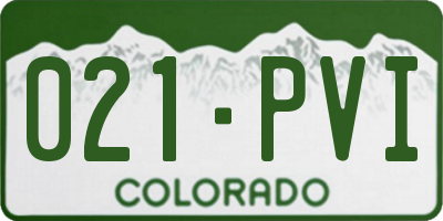 CO license plate 021PVI