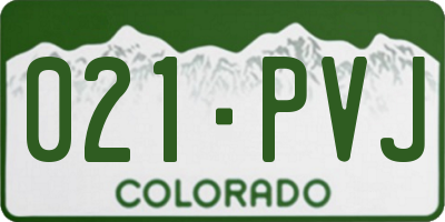 CO license plate 021PVJ