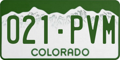 CO license plate 021PVM
