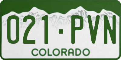 CO license plate 021PVN