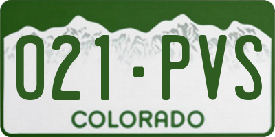 CO license plate 021PVS