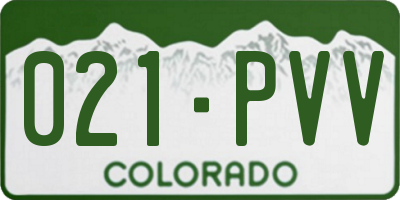 CO license plate 021PVV