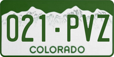 CO license plate 021PVZ