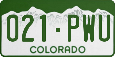 CO license plate 021PWU