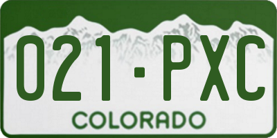 CO license plate 021PXC