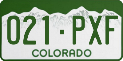 CO license plate 021PXF