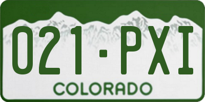 CO license plate 021PXI
