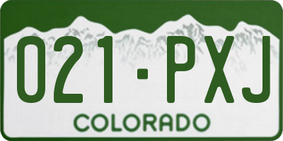 CO license plate 021PXJ