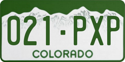 CO license plate 021PXP