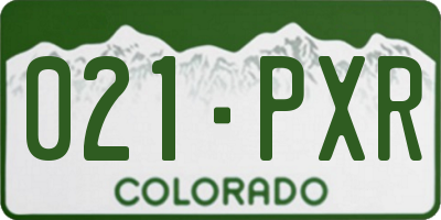 CO license plate 021PXR