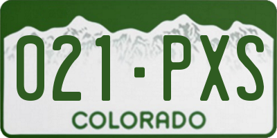CO license plate 021PXS