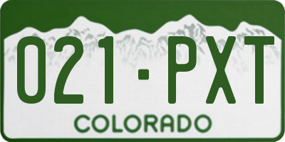 CO license plate 021PXT