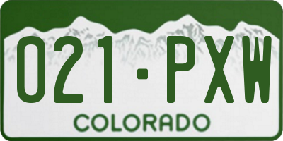 CO license plate 021PXW