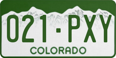 CO license plate 021PXY