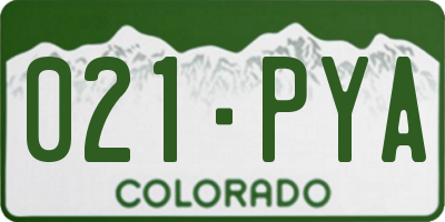 CO license plate 021PYA