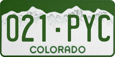 CO license plate 021PYC