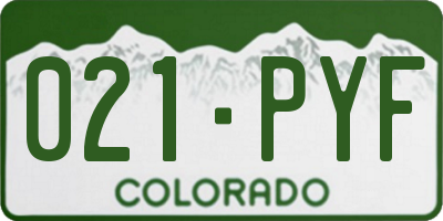 CO license plate 021PYF