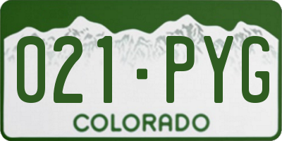 CO license plate 021PYG