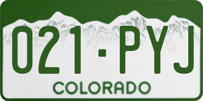CO license plate 021PYJ
