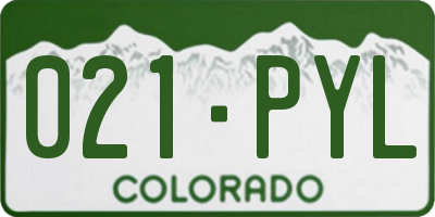 CO license plate 021PYL