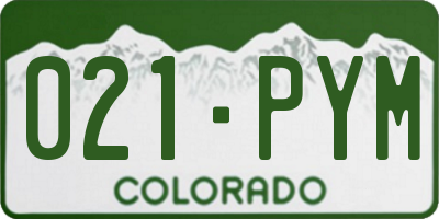 CO license plate 021PYM